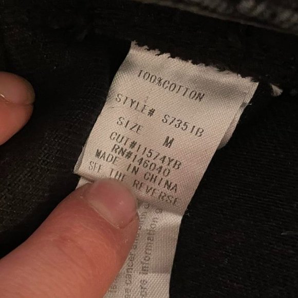 Black Denim Cut Off Mini Skirt - Picture 4 of 4